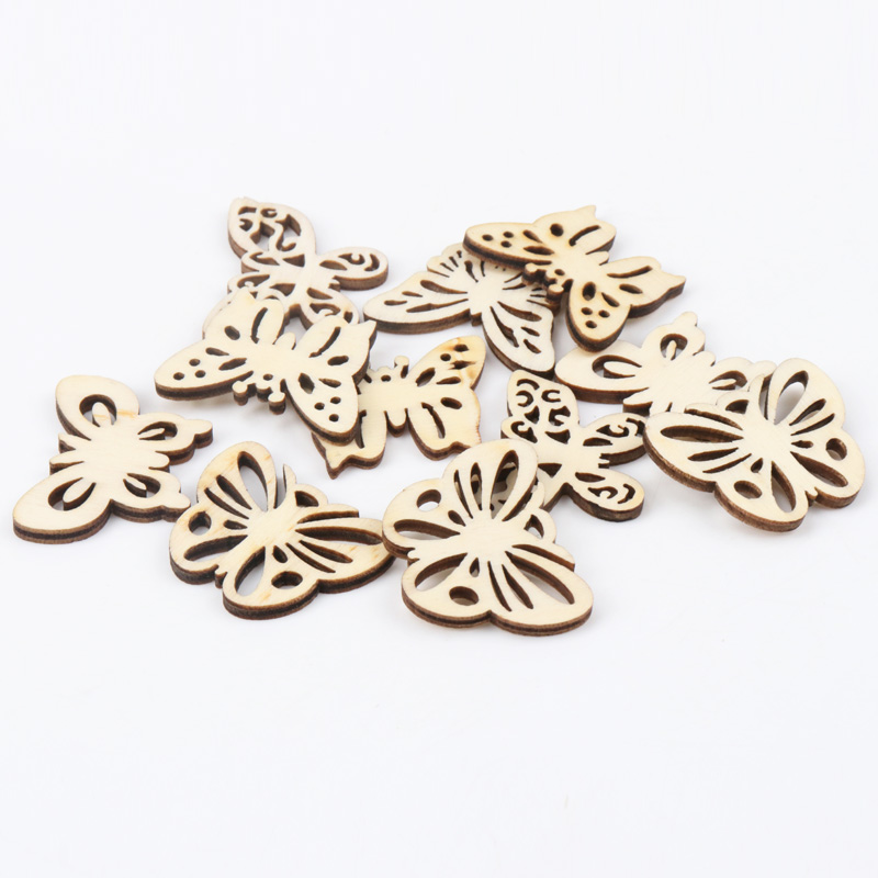Art Craft Butterfly - Natual فراشة نمط خشبي سكرابوكينغ الفن