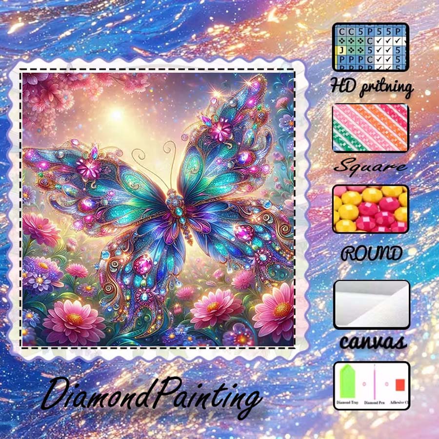 Art Craft Butterfly - قطعة واحدة من قماش الفلوكنج ثلاثي
