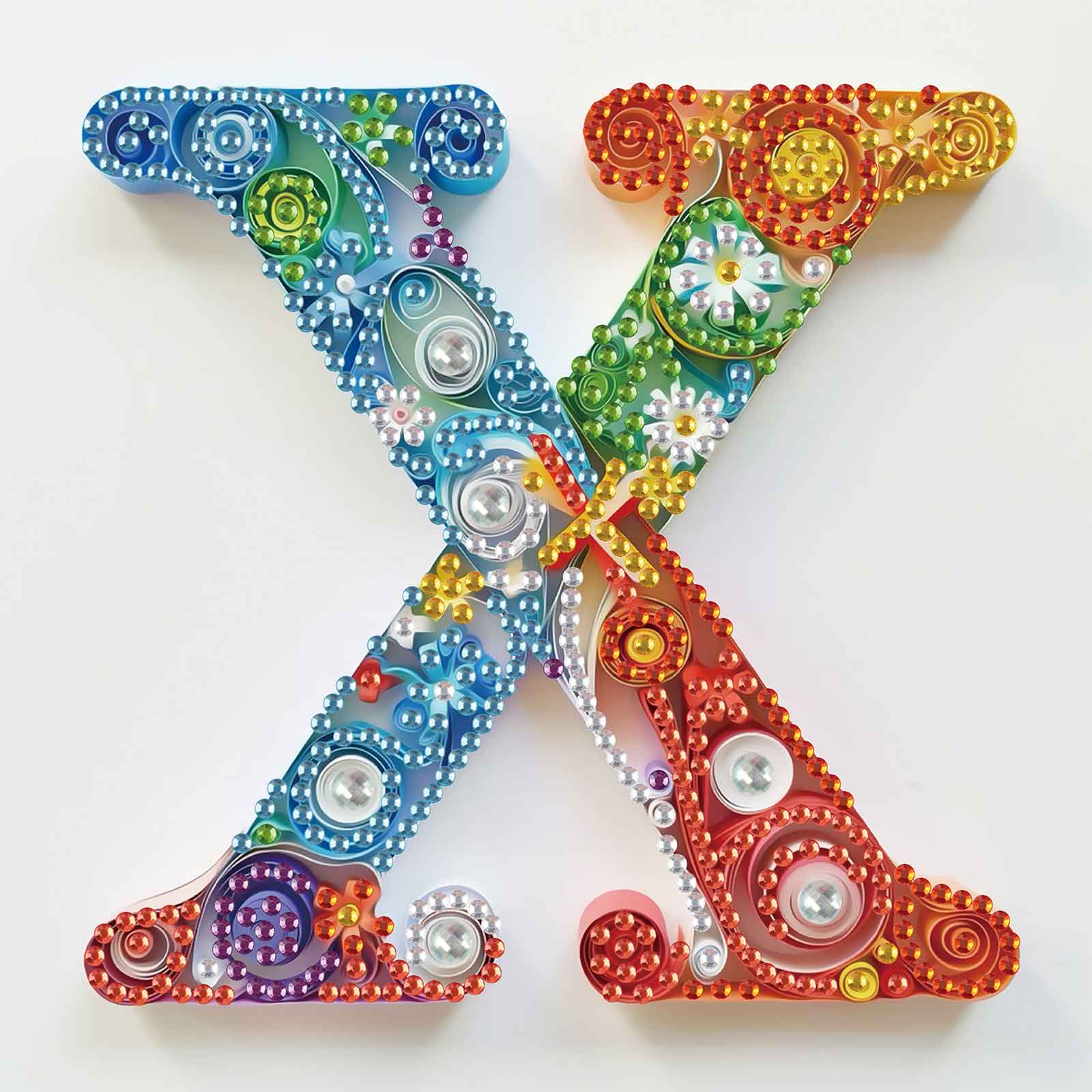 Art And Craft Letter X - مجموعات الرسم بالألماس ذات الأشكال الخاصة،