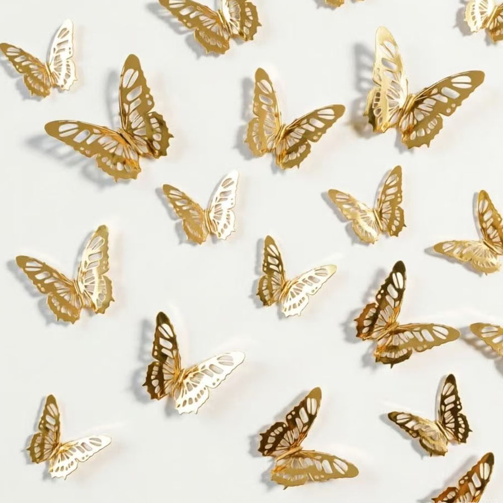 Art Craft Butterfly - 12 قطعة من ديكورات الفراشات ثلاثية
