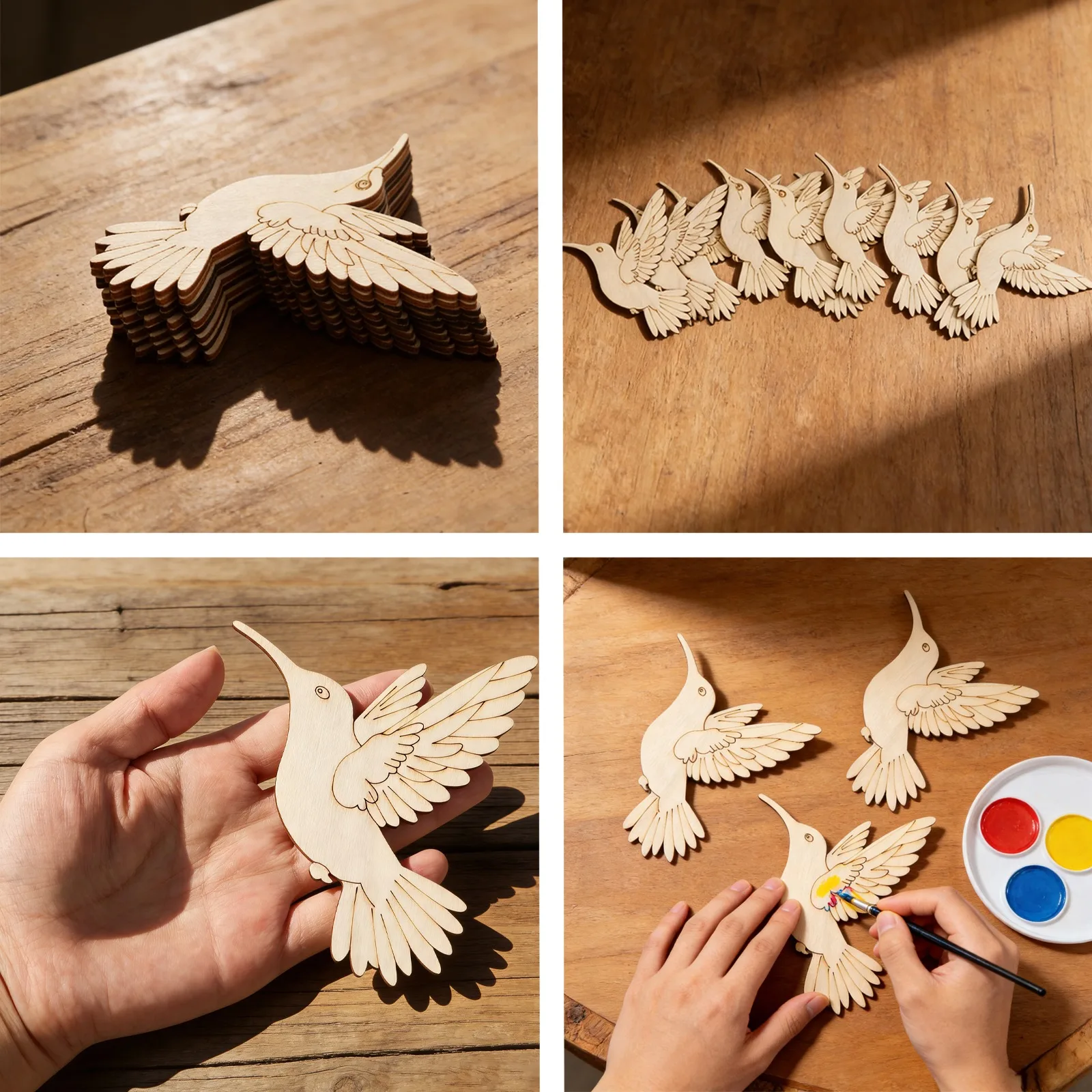 10 قطع من الخشب غير المكتمل عل - مراجعة Art Craft Diy وسعره